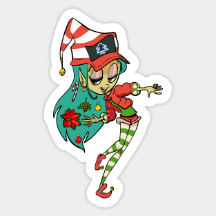 Dancing Christmas Elf Sticker